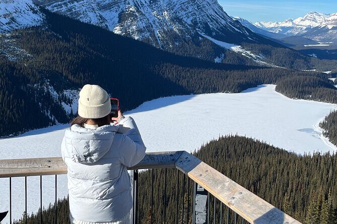Abraham Ice Bubble/Sunwapta Falls,Snowshoeing,Icefield, Bow&Peyto - Peyto Lake: Blue Rock Flour Magic (and a Longer Photo Window)