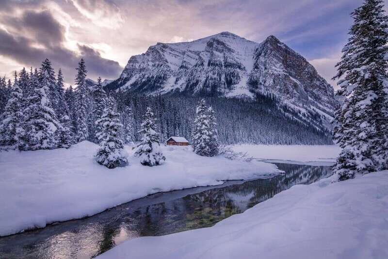 From Banff: Winter Wonderland; Lake Louise & Johnston Canyon - From Banff pickups to a smooth start in the winter morning