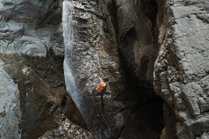 Half Day Heart Creek Canyon - Near Banff & Canmore- For Beginners - The canyon payoff: rappels, a big 18-meter waterfall, and a sense of winning