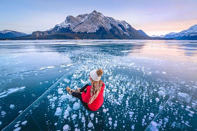 Icefields Parkway and Ice Bubbles of Abraham Lake Adventure - Abraham Lake Ice Bubbles: Methane Weirdness on Frozen Water